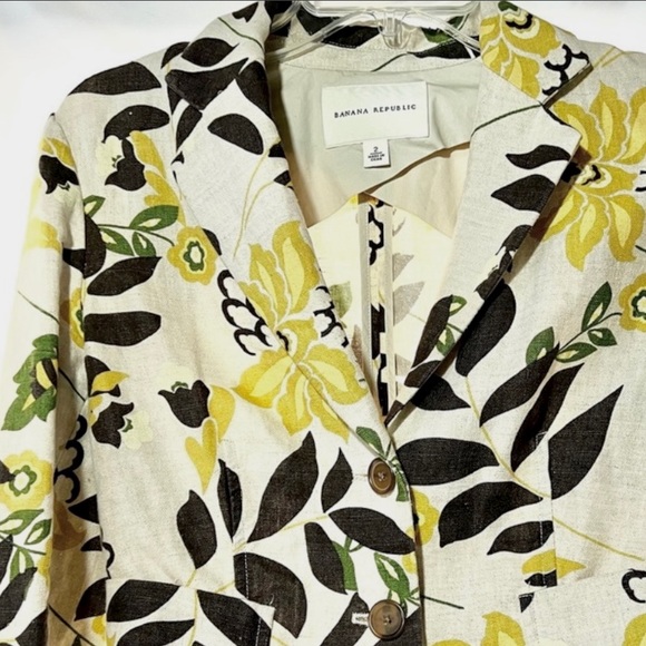 Vintage BR Linen Blazer NWOT Coat Jacket Summer Gold Stunning - Picture 6 of 7